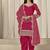 Hot pink sequins mirror work roman silk festival patiyala salwar suit