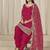 Hot pink sequins mirror work roman silk festival patiyala salwar suit