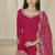 Hot pink sequins mirror work roman silk festival patiyala salwar suit
