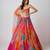 Multicolor printed Crepe Lehenga