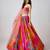 Multicolor printed Crepe Lehenga