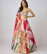 Multicolor printed GEORGETTE Lehenga