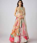 Multicolor printed GEORGETTE Lehenga