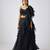 Black plain Organza Lehenga