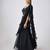 Black plain Organza Lehenga