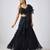 Black plain Organza Lehenga