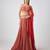 Red printed Chinon Lehenga
