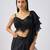 Black plain Organza Lehenga