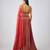 Red printed Chinon Lehenga
