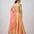 Peach embroidered Chinon Lehenga