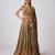 Brown Printed Chinon Lehenga