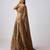 Brown Printed Chinon Lehenga