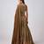Brown Printed Chinon Lehenga