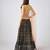 Black printed Organza Lehenga
