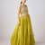 Lime Green Plain Tissue Lehenga