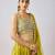 Lime Green Plain Tissue Lehenga