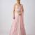 Pink  plain Organza Lehenga