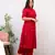 Jaipuri pure cotton red a-line casual coord set