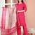 Schiffli embroidered rani pink kurta set with cotton lining