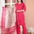 embroidered rani pink kurta set with cotton lining