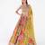 multicolor printed georgette lehenga