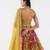 multicolor printed georgette lehenga