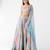 blue printed chiffon lehenga