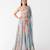 blue printed chiffon lehenga