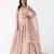 peach embroidered net lehenga with belt
