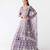 purple embroidered net lehenga with belt