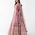 peach embroidered net lehenga with belt