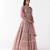 peach embroidered net lehenga with belt