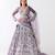 purple embroidered net lehenga with belt