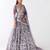 purple embroidered net lehenga with belt