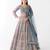 blue embroidered net lehenga with belt