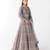 blue embroidered net lehenga with belt
