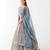 blue embroidered net lehenga with belt
