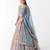 blue embroidered net lehenga with belt