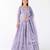 lavender embroidered net lehenga with belt