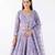 lavender embroidered net lehenga with belt