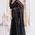Black resham zari badla embroidery work net party wear saree