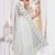 White resham zari embroidery work net party wear saree