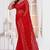 Red resham zari embroidery work net party wear saree