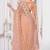 Peach resham zari embroidery work net party wear saree