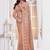 Peach resham zari embroidery work net party wear saree