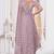 Lavender resham zari embroidery work net party wear saree