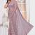Lavender resham zari embroidery work net party wear saree
