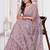 Lavender resham zari embroidery work net party wear saree