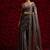 Grey zarkan handwork embroidery silk blend saree