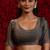 Grey zarkan handwork embroidery silk blend saree